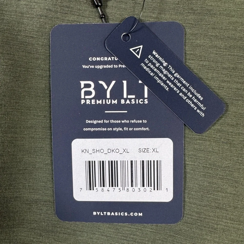 BYLT Kinetic Short Mens XL Dark Olive Green Performance Stretch Athleisure NEW